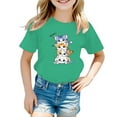 thumbnail image 1 of WhouRiu Toddler Girls Tshirts Cute Cartoon Prints Short Sleeve Tees Child Summer Fashion T Shirt Green,Sizes 3-4, 1 of 4