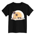 thumbnail image 1 of WhouRiu Toddler Girls' Tshirts Hawaiian Print Short Sleeve T Shirt Kids Summer Casual Thin Tops Black,Sizes 3-4, 1 of 3
