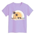 thumbnail image 1 of WhouRiu Toddler Girls' Tshirts Hawaiian Print Short Sleeve T Shirt Kids Summer Casual Thin Tops Purple,Sizes 3-4, 1 of 3
