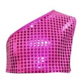 thumbnail image 1 of WhouRiu Toddler Girls Tshirts One Shoulder Sequin Dots Crop Top Kids Fashion Party Dancewear Tops Pink,Sizes 2-3, 1 of 3