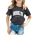 thumbnail image 1 of WhouRiu Toddler Girls' Tshirts Short Sleeve Letter Print T Shirt Kids Summer Casual Loose Tee Tops Black,Sizes 3-4, 1 of 3