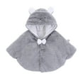 thumbnail image 1 of WhouRiu Toddler Girls Winter Coat Lined Cute Cartoon Hood Cape Child Warm Thickened Outerwear Windproof Coats Gray,Sized 3-5, 1 of 4