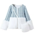 thumbnail image 1 of WhouRiu Toddler Girl Winter Coat Warm Thickened Plaid Zip Coat with Bag Kids Stylish Soft Thermal Outerwear Coats White,Sized 3-4, 1 of 7