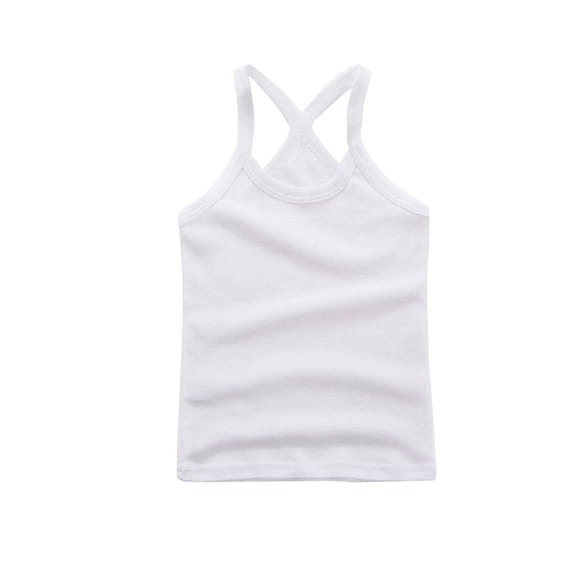 Whouriu Big Girls Racerback Cami Tank Top Sleeveless Cross Strap Soft Layering Kids Top