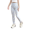 thumbnail image 1 of Whouriu Big Girls Summer High Rise Leggings Leopard Print Stretchy Slim Fit Casual Pants, 1 of 7