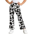 thumbnail image 1 of Whouriu Girls High Rise Leggings Cow Print Soft Stretch Workout Flared Pants, Sizes 1-14, 1 of 4