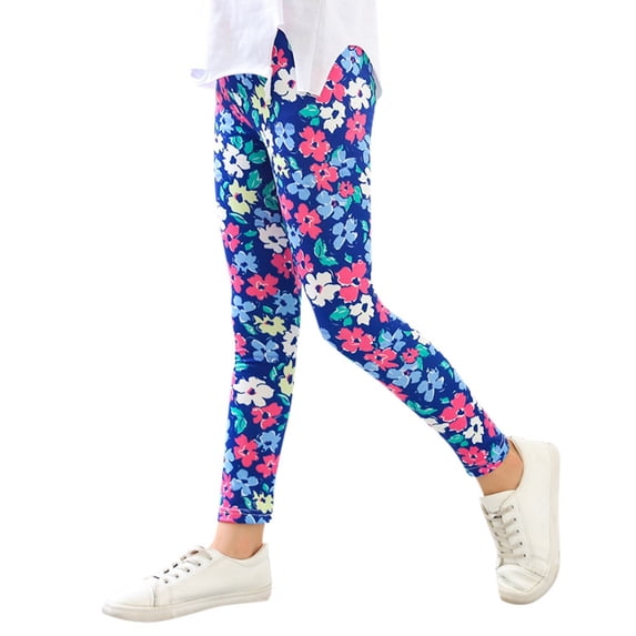 Whouriu Girls Soft Stretch Leggings Printed Breathable Athletic Slim Fit Pants, Sizes 2-13