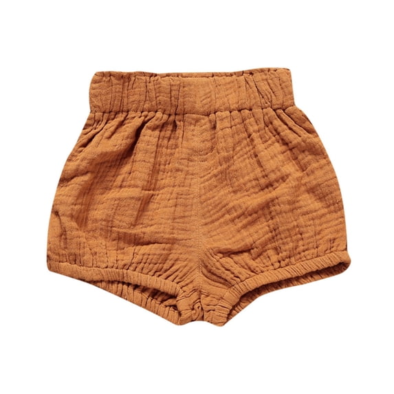 Whouriu Girls Summer Bloomers Solid Elastic Waist Diaper Cover Pull On Shorts, Sizes 6M-6Y