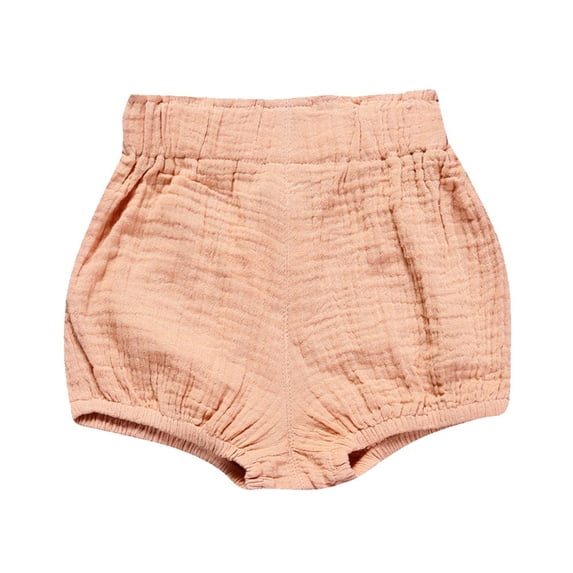 Whouriu Girls Summer Bloomers Solid Elastic Waist Diaper Cover Pull On Shorts, Sizes 6M-6Y