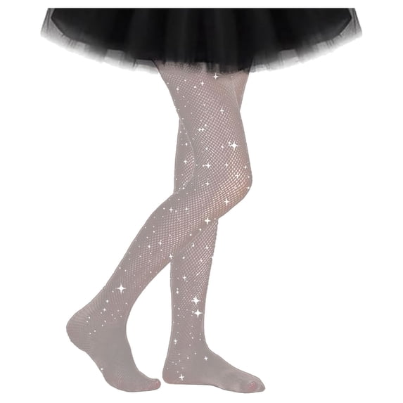 Whouriu Girls Tights Mesh Rhinestone Soft Stretchy Party Dress Daily Socks
