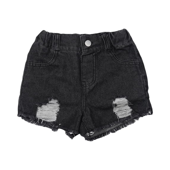 Whouriu Infant Girls Baggy Denim Shorts Ripped Soft Elastic Waist Pull On Jean Shorts Jorts