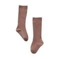 thumbnail image 1 of Whouriu Newborn Unisex Knee High Socks Solid Ribbed Soft Stretchy Daily Casual Socks, 1 of 3