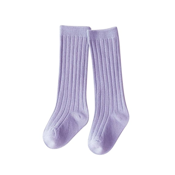 Whouriu Newborn Unisex Knee High Socks Solid Ribbed Soft Stretchy Daily Casual Socks