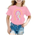 thumbnail image 1 of Whouriu Second Grade T Shirt Toddler Girls Rainbow Heart Print Short Sleeve Loose Comfy Kids T-Shirt, 1 of 4
