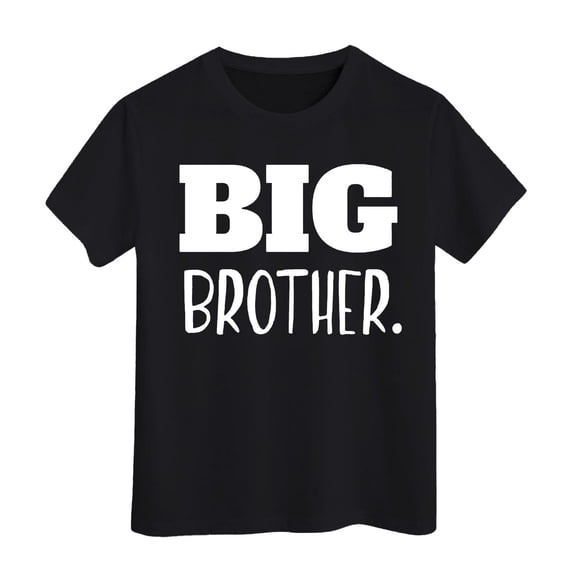 Whouriu Toddler Boys Big Brother Letter Graphic T-Shirt Short Sleeve Crew Neck Family Announcement Soft Kids Tee