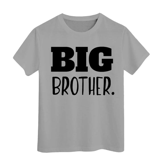 Whouriu Toddler Boys Big Brother Letter Graphic T-Shirt Short Sleeve Crew Neck Family Announcement Soft Kids Tee
