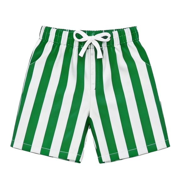 Whouriu Toddler Boys' Shorts Summer Striped Print Athletic Shorts Breathable Loose Lightweight Bottoms Green,Size 2-14 Y