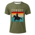 thumbnail image 1 of Whouriu Toddler Boys Tee Cowboy Horse Print Short Sleeve Round Neck Tshirt Cozy Trendy Lightweight T-Shirt, Sizes 2-13 Years, 1 of 4