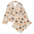 thumbnail image 1 of Whouriu Toddler Girls Halloween Outfits Pumpkin Print Long Sleeve Button Down Top and Pants Fall Soft Loungewear Set, 1 of 3