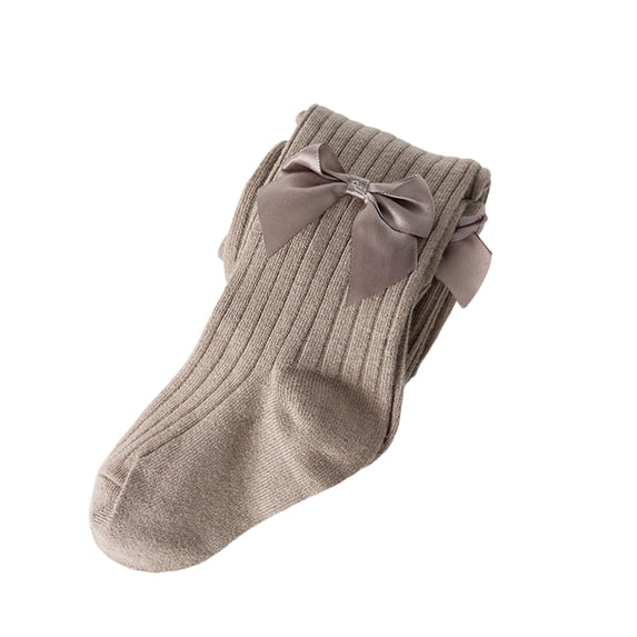 Whouriu Toddler Girls Knee High Socks Ribbed Bow Soft Stretchy All Season Dress Socks