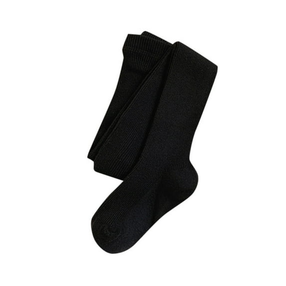 Whouriu Toddler Girls Tights Ribbed Knit Soft Stretchy Daily School Dress Socks