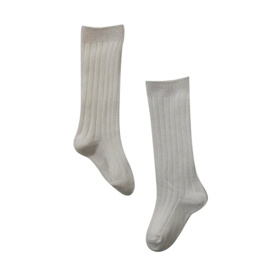 Whouriu Toddler Unisex Knee High Socks Solid Ribbed Soft Stretchy Daily Casual Socks