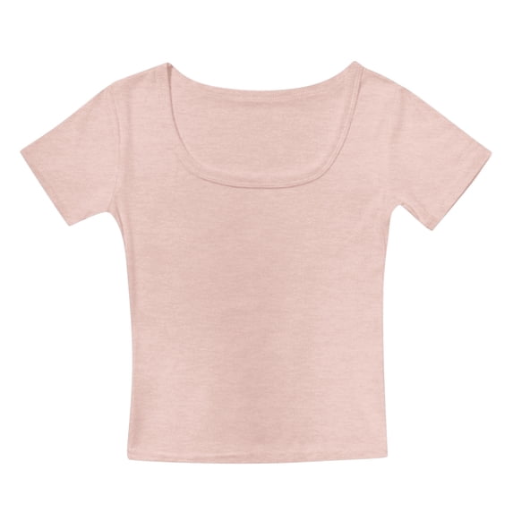 Whouriu Tween Girls Scoop Neck Fitted T-Shirt Short Sleeve Cap Sleeve Basic Layering Kids Tee