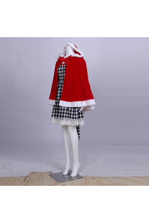 Christmas Girl Cindy Costume Dress Cape and Gloves