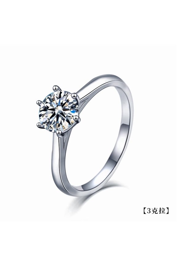 Classic Six-Claw Ring, Women's Mosanite Jewelry in 925 Sterling Silver