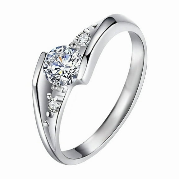 D Color Sterling Silver Couple Matching Rings Wedding Jewelry