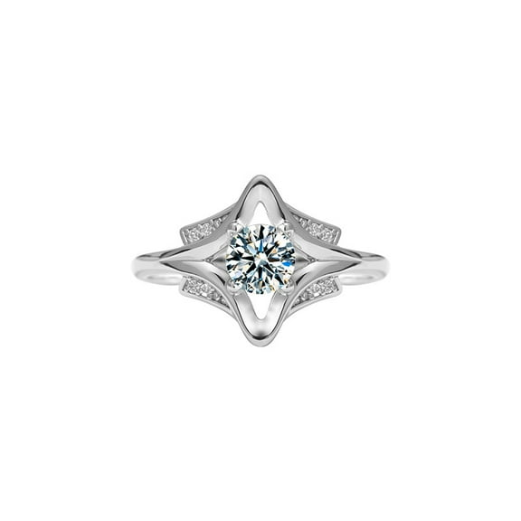Whudwhu Elegant Moissanite Set in Silver Emerald and Diamond Wedding Ring Set