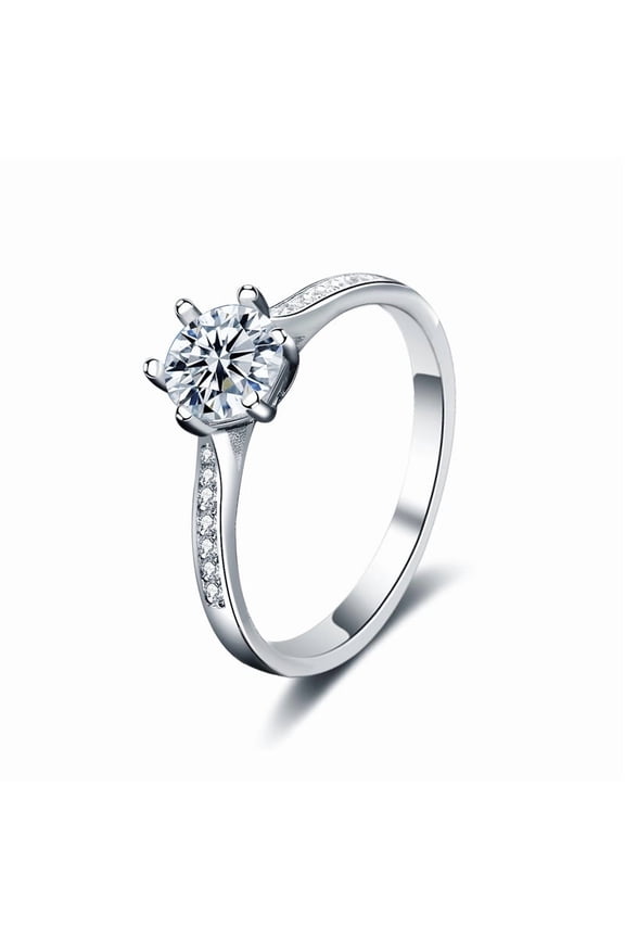 Emerald And Moissanite Crown Ring, 925 Silver