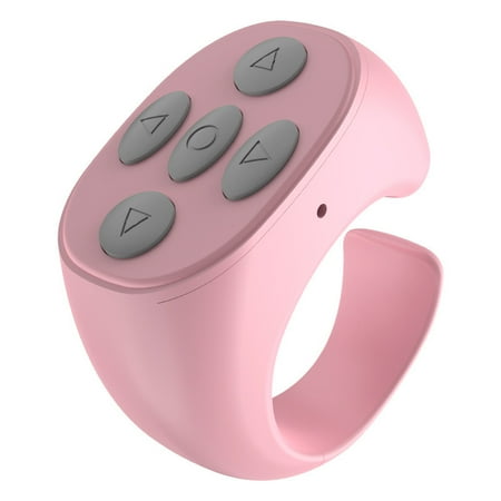 Whudwhu Finger Ring Bluetooth Remote Control, Wireless Bluetooth Scroll Ring, Hands-Free Video Scrolling Remote with One-Button Media Control, Rechargeable Page Turner for Phone Tablet (Pink)