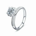 thumbnail image 1 of Whudwhu Moissanite Engagement Rings for Women Silver Opal Ring Diamond Ring, 1 of 6