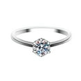 thumbnail image 1 of Whudwhu Moissanite Ring Emerald Color 0.5 Carat Wedding Ring Promise Rings For Her, 1 of 7