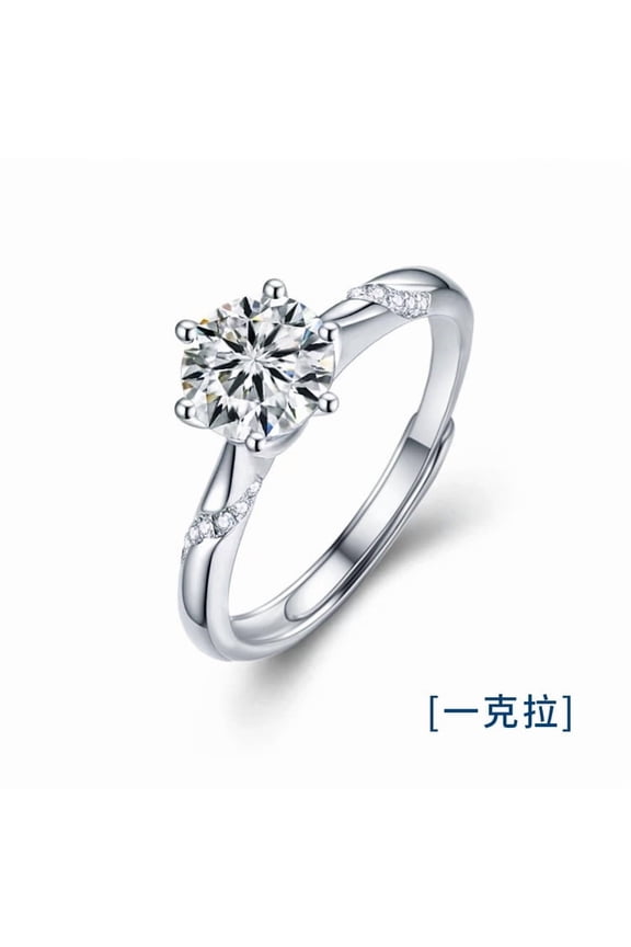 Moissanite Ring In 2 Carat Silver, Unique Design Diamond Rings For Women