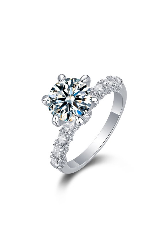 Moissanite Ring Set Silver 925 2 Carat Wedding Rings for Women