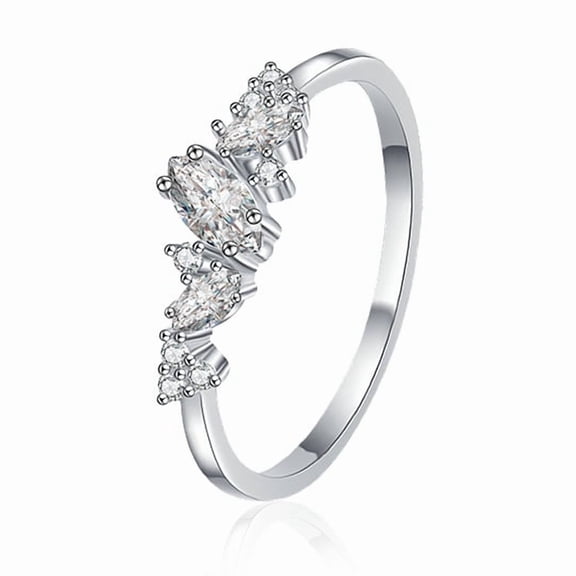 Whudwhu Moissanite Ring in Silver, Unique Opal and Diamond Rings for Women