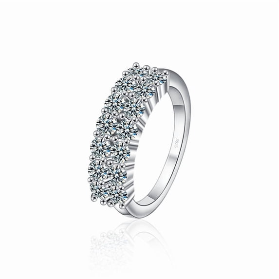 Whudwhu Moissanite Ring in Silver with Full Diamond Shine for Women