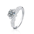 thumbnail image 1 of Whudwhu Moissanite Rings for Women Silver Heart Flower Design Wedding Ring, 1 of 5