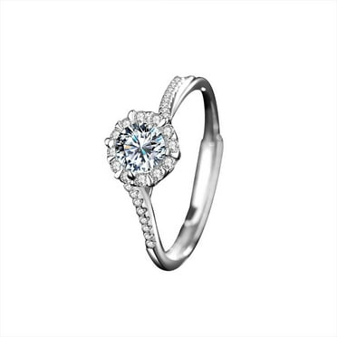 Whudwhu Moissanite Snowflake Ring in 925 Sterling Silver Wedding Ring Set