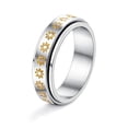 thumbnail image 1 of Whudwhu Rotatable Moon Star Spinner Ring, Titanium Steel Fidget Ring for Anxiety Relief, Stress Relief Spinning Jewelry for Women Men, Adjustable Star Moon Promise Ring (Silver, Black, Rose Gold), 1 of 13