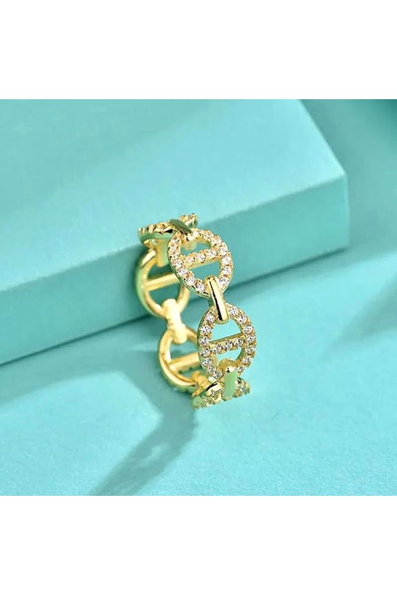 Silver Pig Nose Ring For Women With Micro Inlaid Diamonds Unique Design