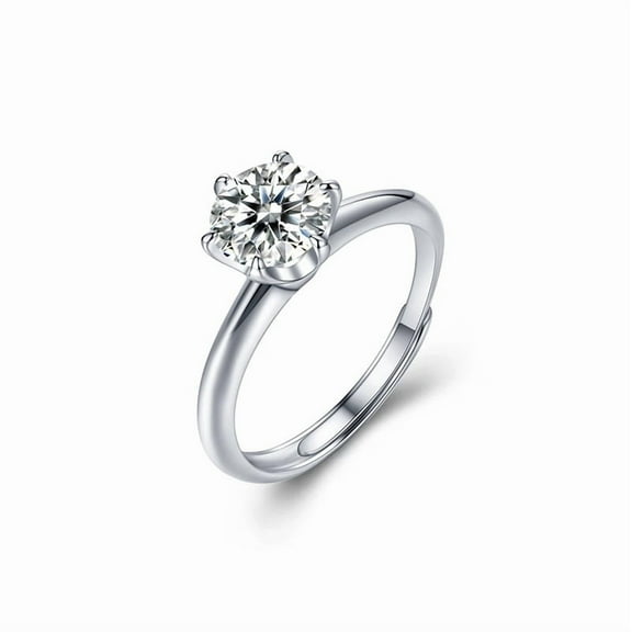 Whudwhu Simple Silver Moissanite Wedding Band Set, S925 Silver