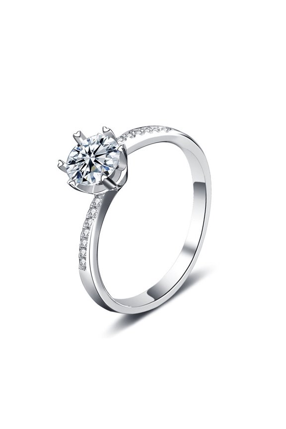 Six-Pointed Star Snowflake Moissanite Ring in S925 Silver - Emerald & Opal Design for Women