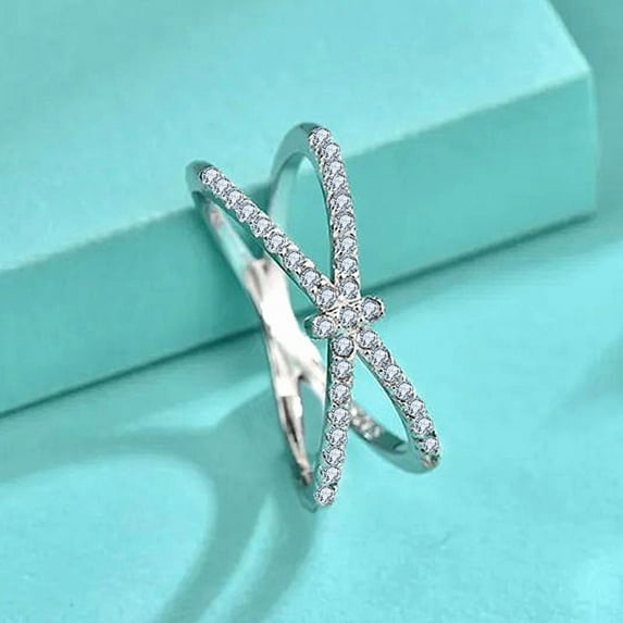 Whudwhu Stylish Silver Butterfly Knot Ring for Her, Emerald