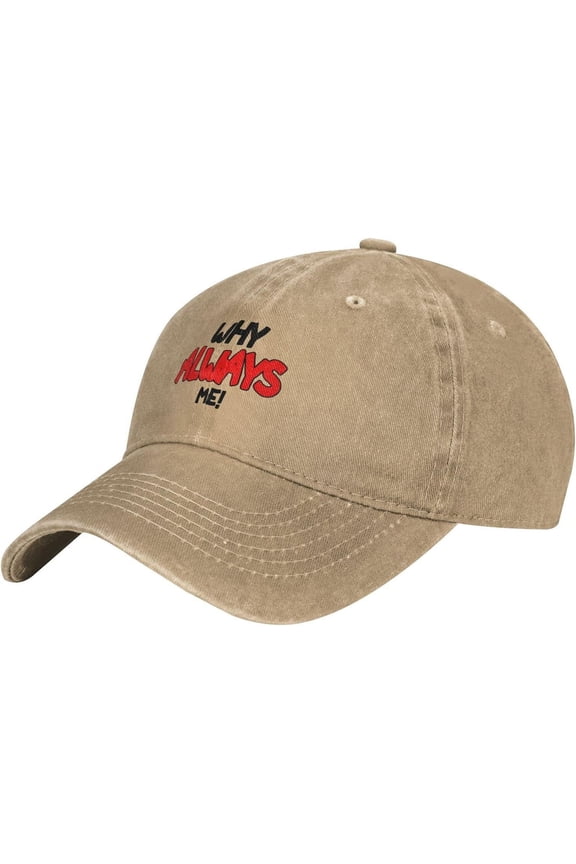 Why Always Me Slogan Cowboy Hats Unisex Adjustable Baseball Caps Natural