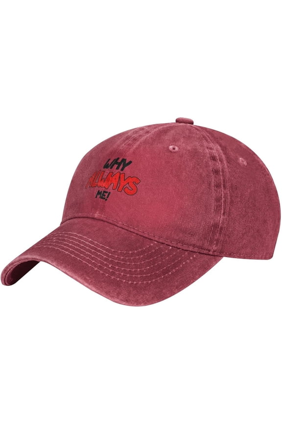 Why Always Me Slogan Cowboy Hats Unisex Adjustable Baseball Caps Red