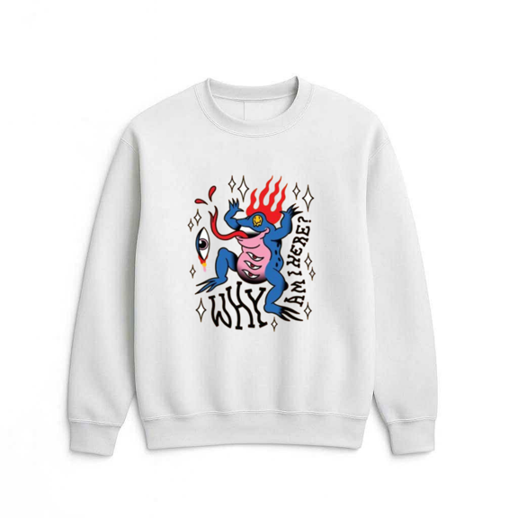 Why Am I Here Funny Quote Humor Sarcastic Graphic Print Sweatshirt, for men & women, up to size 5XL