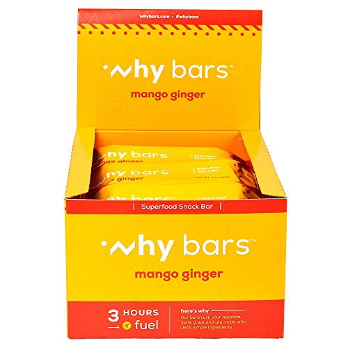 Why Bars, Super Food Snack Bar, Mango Ginger, 9 Pack